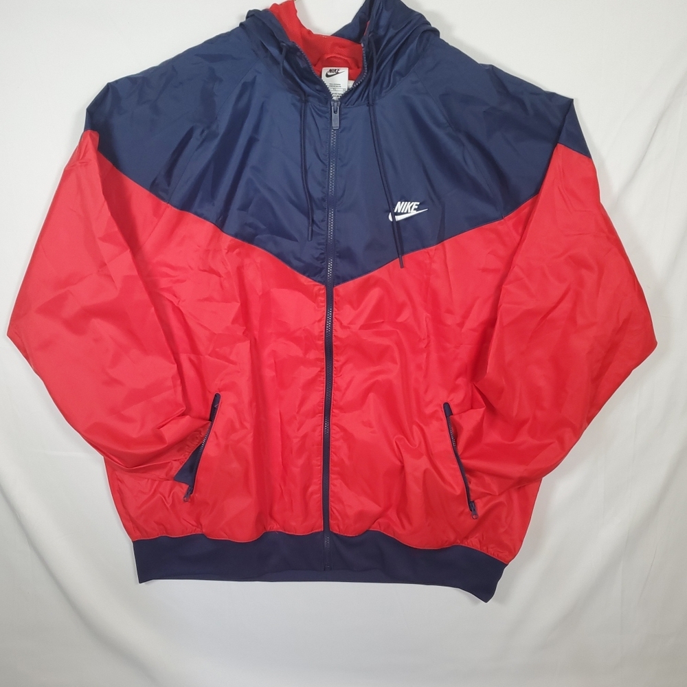 Nike Move To Zero Men's Windrunner Hooded Jacket - Red & Blue XL  33SRL009